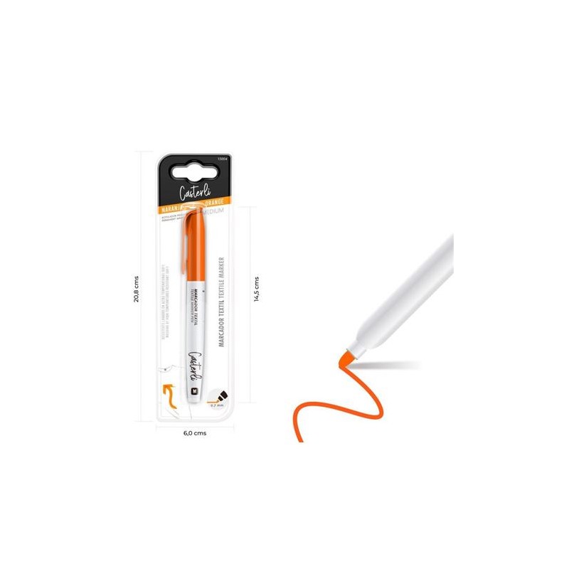 MARCADOR TEXTIL 0.7MM NARANJA CASTERLI