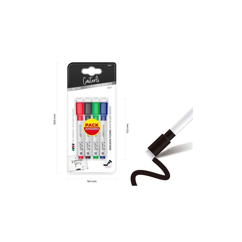 PACK 4 MARCADORES DE PIZARRA CON...