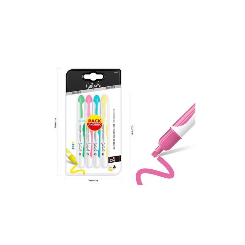 PACK 4 MARCADORES FLUORESCENTE 4MM...