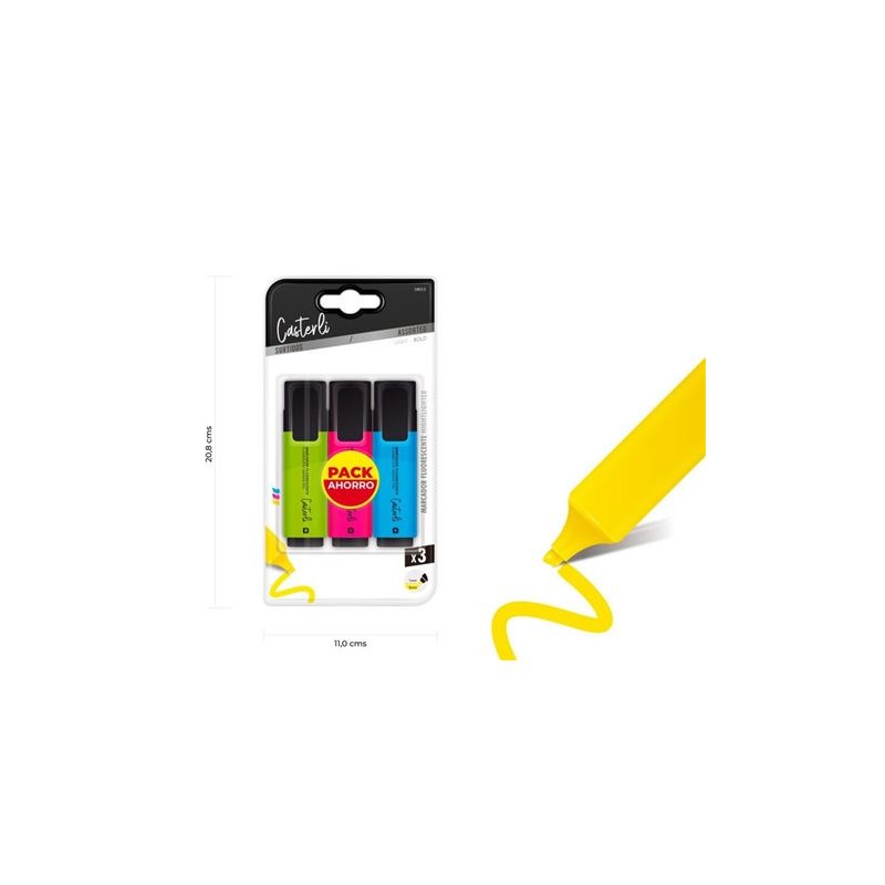 PACK 3 MARCADORES FLUORESCENTE...