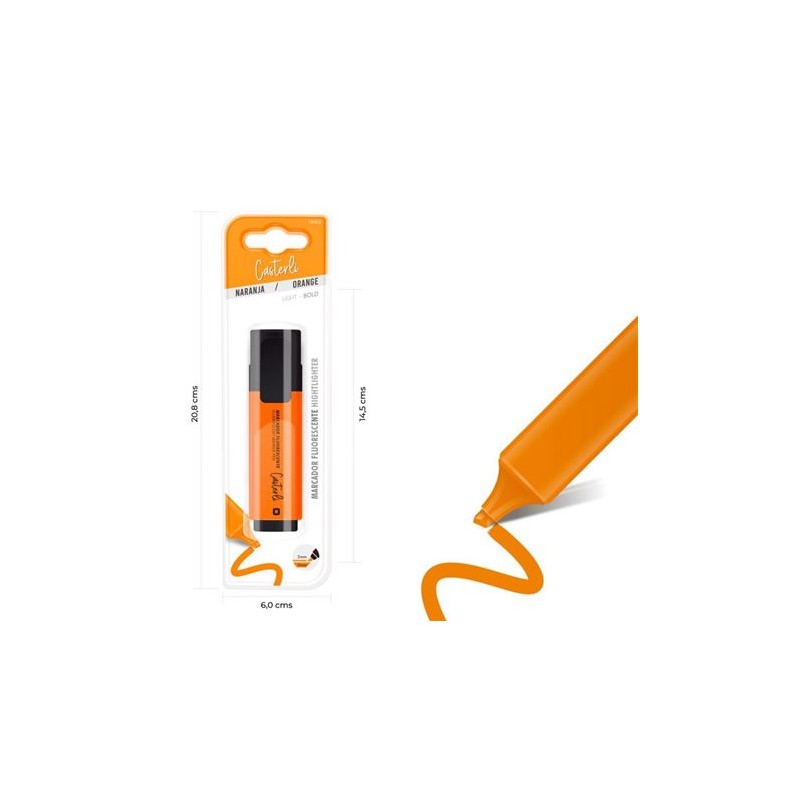 MARCADOR FLUORESCENTE NARANJA CASTERLI