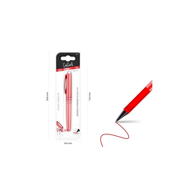 BOLIGRAFO BORRABLE 0.7MM ROJO CASTERLI