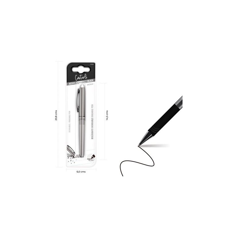 BOLIGRAFO BORRABLE 0.7MM NEGRO CASTERLI