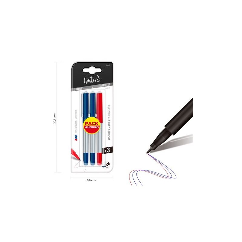 PACK 3 BOLÍGRAFOS C-BALL 5 TINTA...
