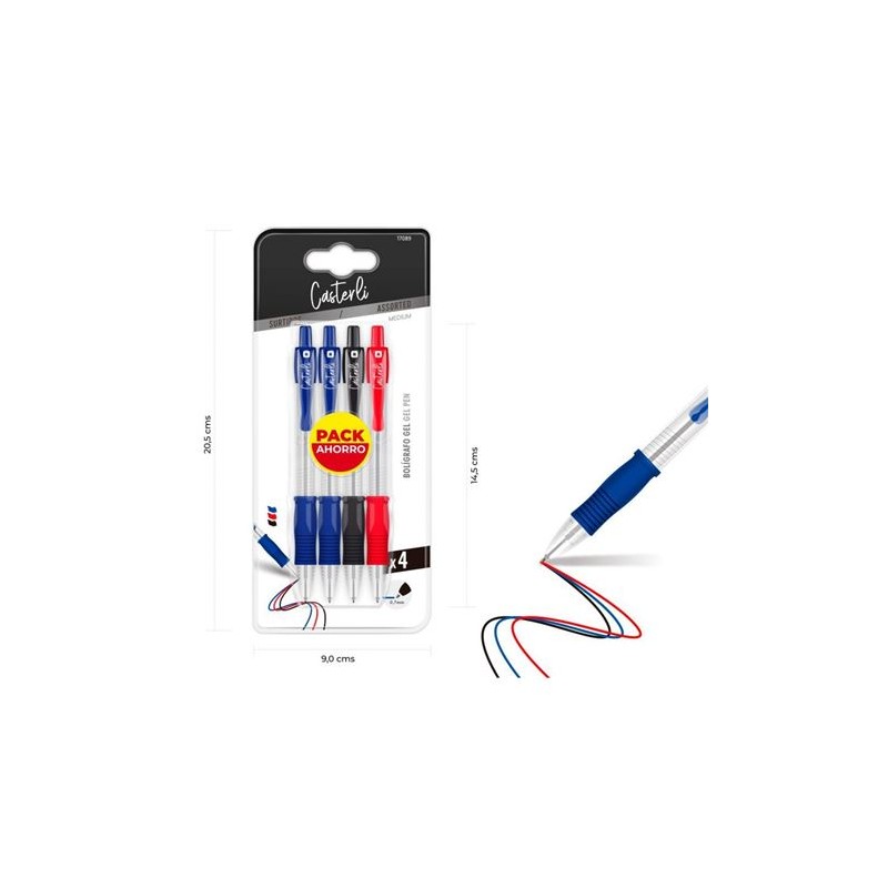 PACK 4 BOLÍGRAFOS GEL 0.7MM...