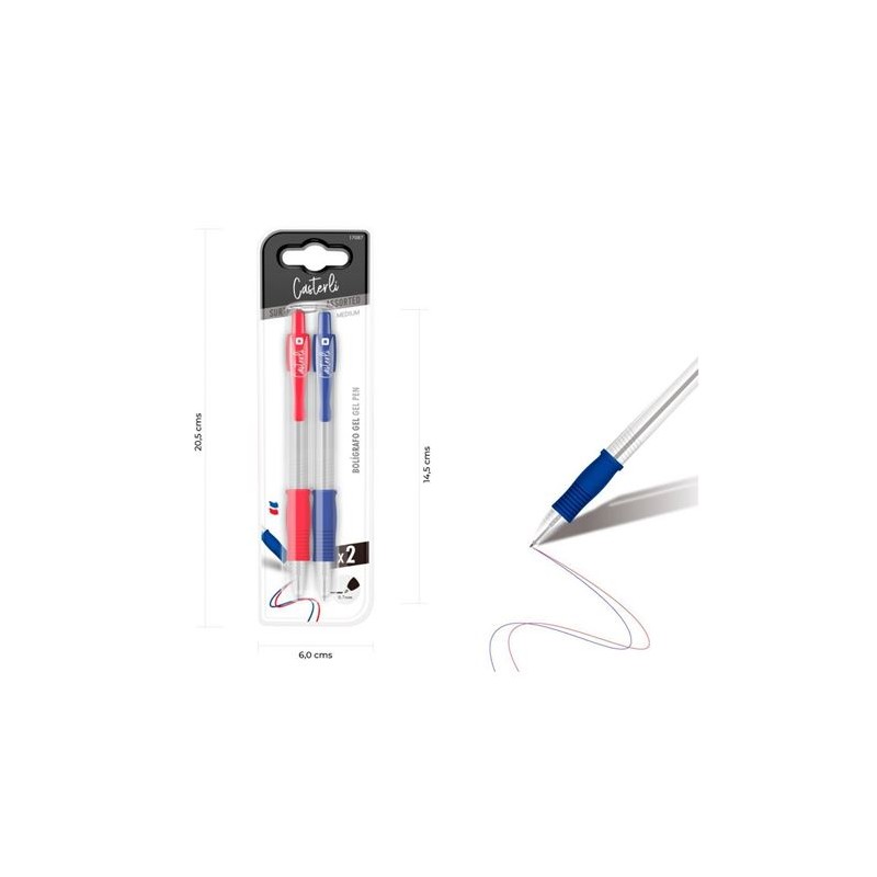PACK 2 BOLÍGRAFOS GEL 0.7MM AZUL,...