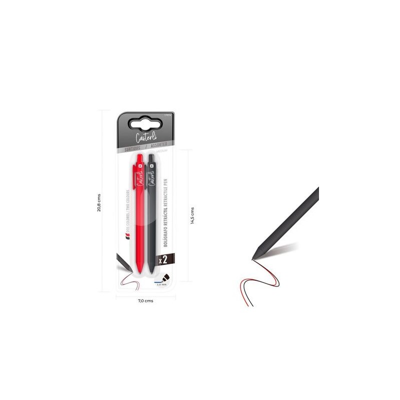 PACK 2 BOLÍGRAFOS RETRÁCTIL 1.0MM...