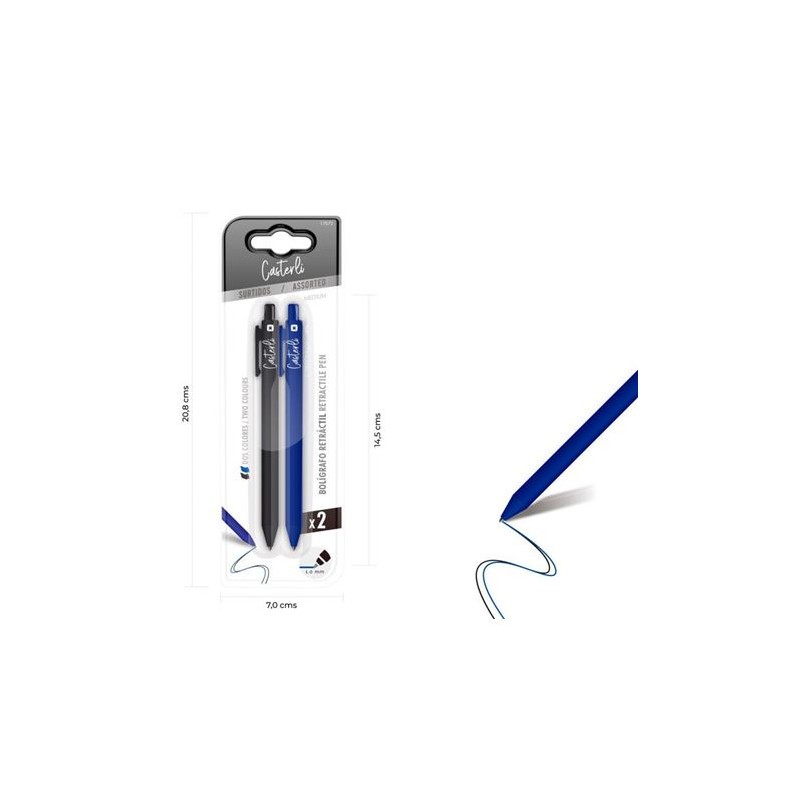 PACK 2 BOLÍGRAFOS RETRÁCTIL 1.0MM...