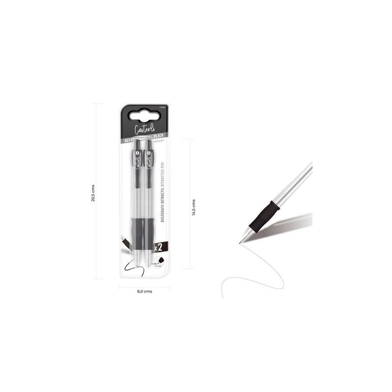 PACK 2 BOLÍGRAFOS RETRÁCTIL 1.0MM...