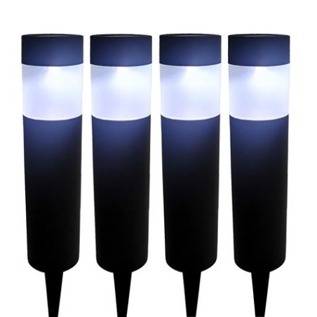 PACK 4 BALIZAS SOLARES TUBULARES DE JARDIN 6000K