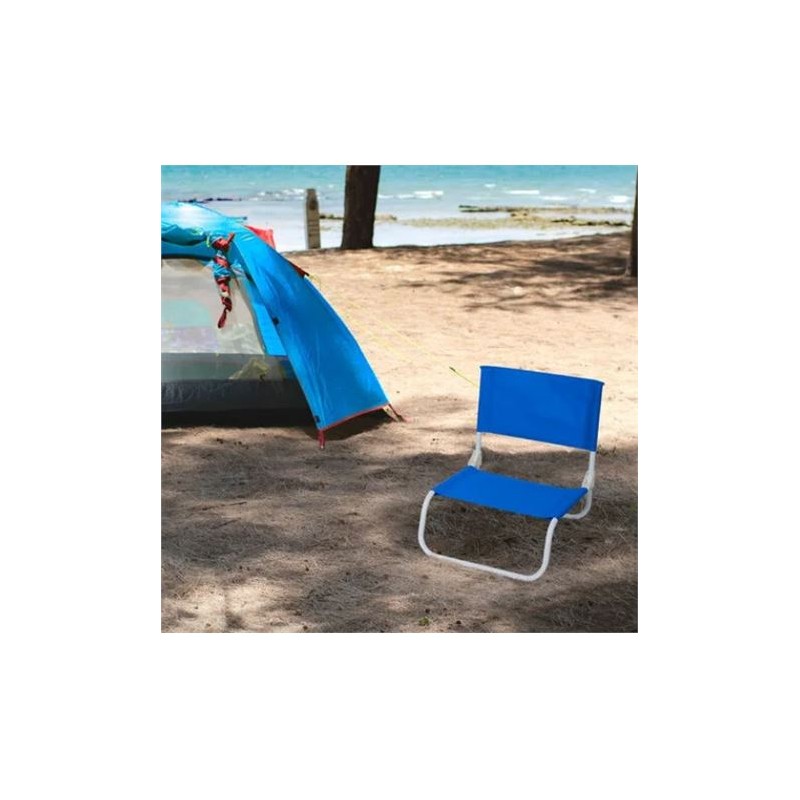 SILLA BAJA DE PLAYA POLIESTER AZUL...