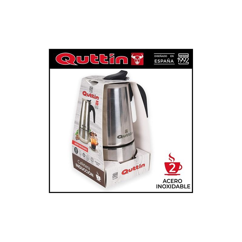 CAFETERA INDUCCION 2 TAZAS INOX QUTTIN