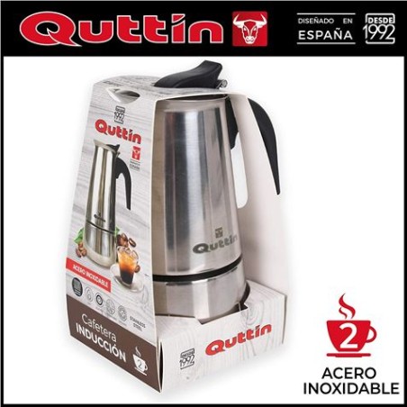 CAFETERA INDUCCION 2 TAZAS INOX QUTTIN