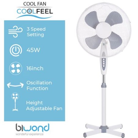 VENTILADOR DE PIE 45W | 3VELOCIDADES | COOLFEEL BIWOND