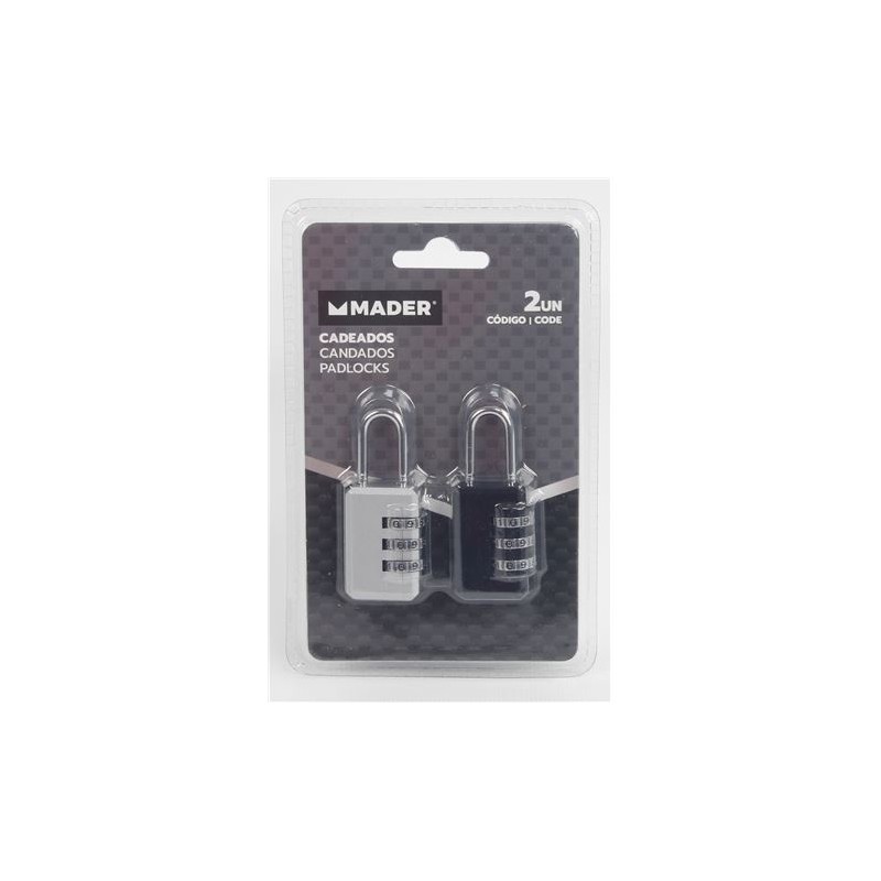 PACK 2 CANDADOS CON COMBINACION MADER