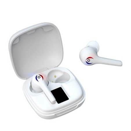 AURICULARES TWS X8 + BASE CON INDICADOR DE CARGA BLANCO XO