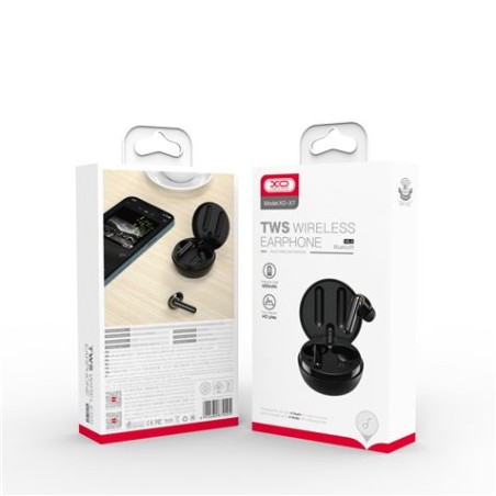 AURICULARES TWS X7 + BASE DE CARGA NEGROS XO