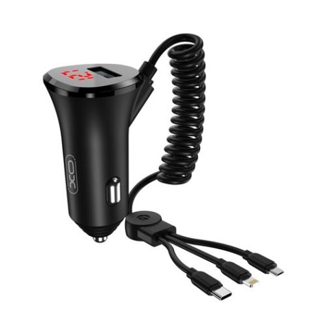 CARGADOR MECHERO CC36 4 EN 1 (MICRO USB + TIPO C + LIGHTNING) XO