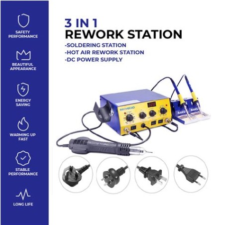 ESTACION SOLDADURA AIRE CALIENTE 550W BAKU-603D (NOTA: GARANTIA ESPECIAL)