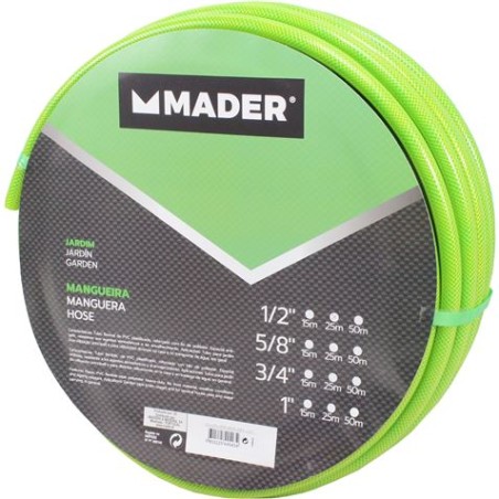 MANGUERA REFORZADA 25 METROS 1/2" MADER