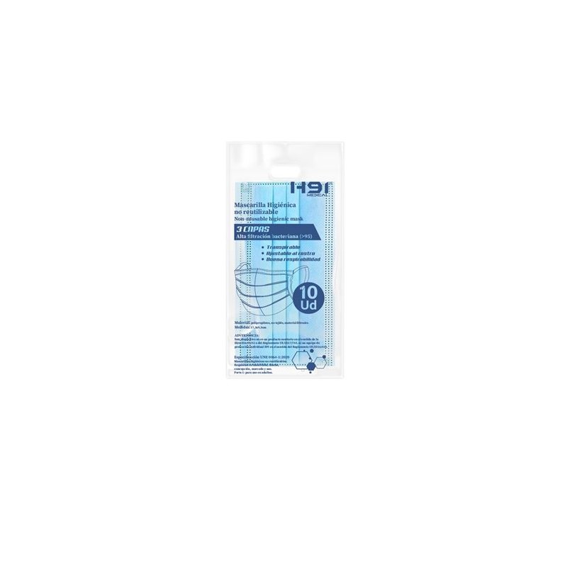 PACK 10 MASCARILLAS AZULES H91...