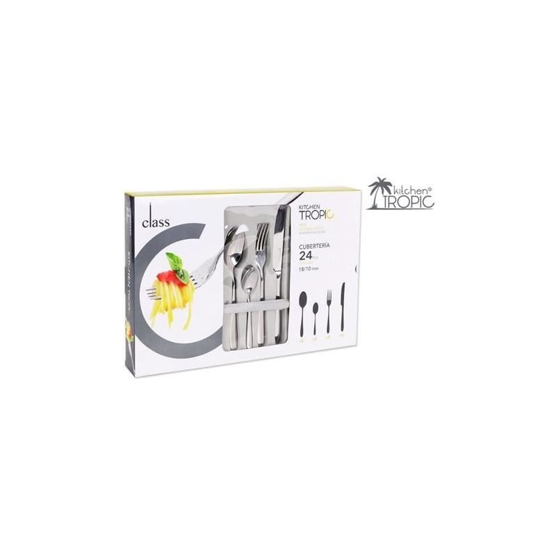 SET 24 CUBIERTOS INOX NEW KITCHEN TROPIC
