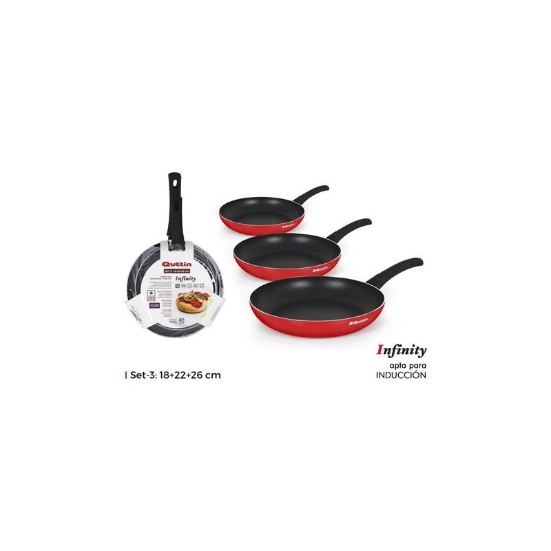 SET 3 SARTENES INDUCCIONN 18/22/26CM...