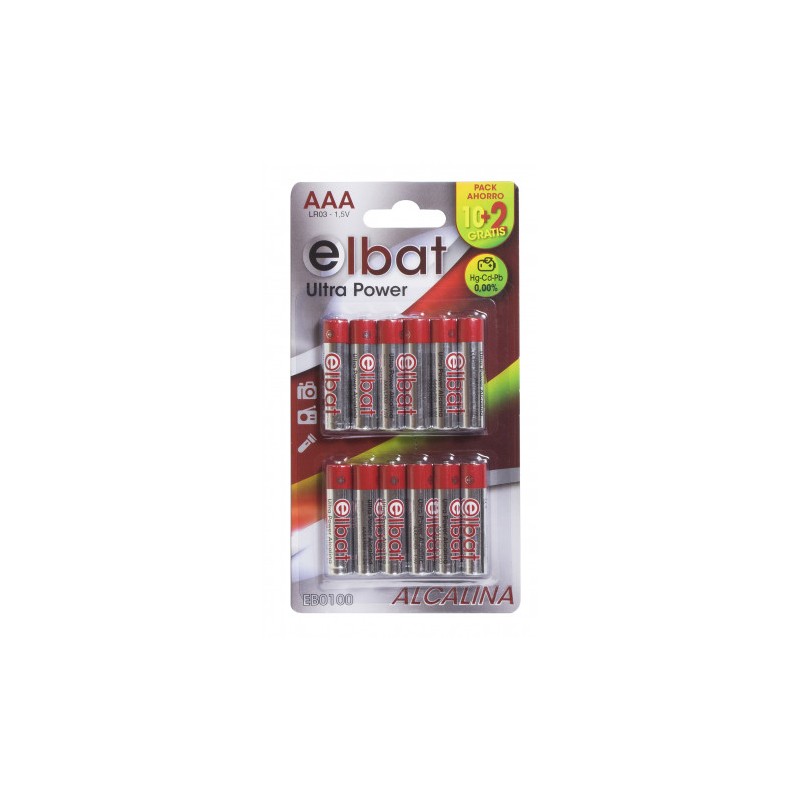 PACK 12 PCS PILAS ALCALINAS LR03/AAA...