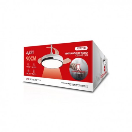 VENTILADOR DE TECHO CON ASPAS RETRACTILES 36" CON LED 36W AVANT