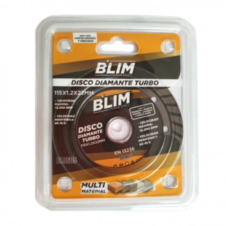 DISCO DIAMANTE TURBO 115X1.2X22MM BLIM