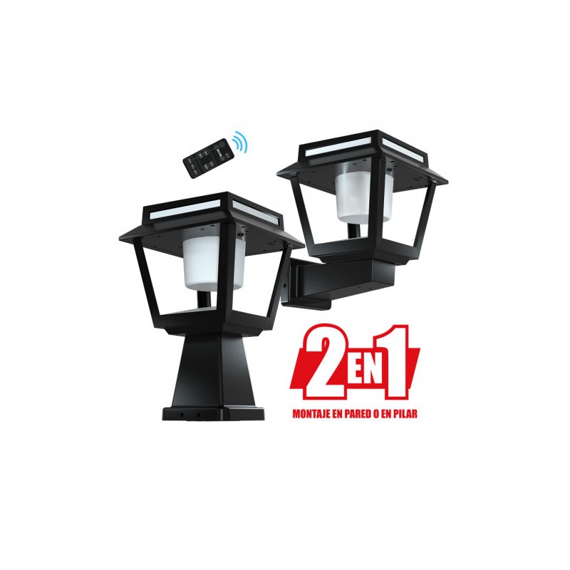 FAROL LED SOLAR 2 EN 1 SERIE PRO TOWER DUO 15W 1600LM 3 TEMPERATURAS ELBAT