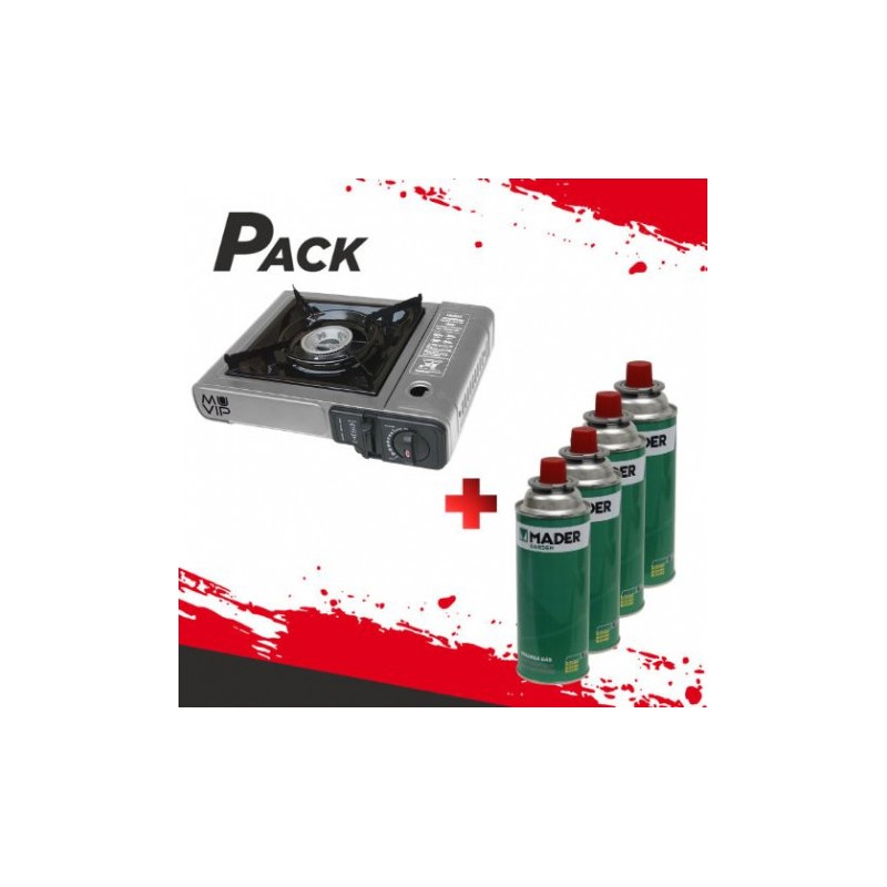 PACK COCINA GAS PORTATIL MUVIP + 4...