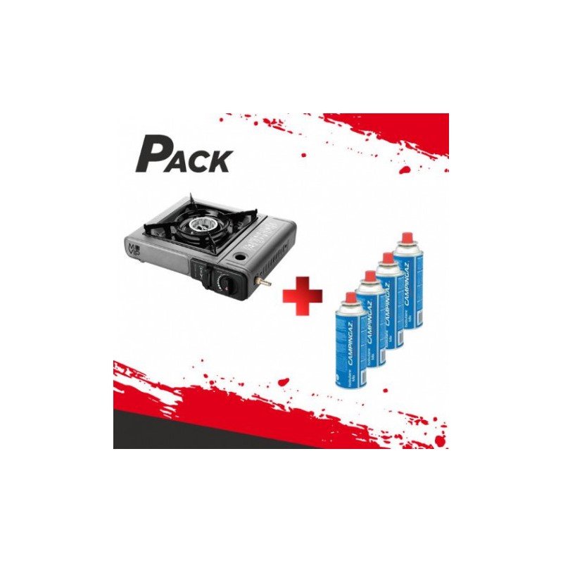 PACK COCINA GAS PORTATIL DOBLE MUVIP...