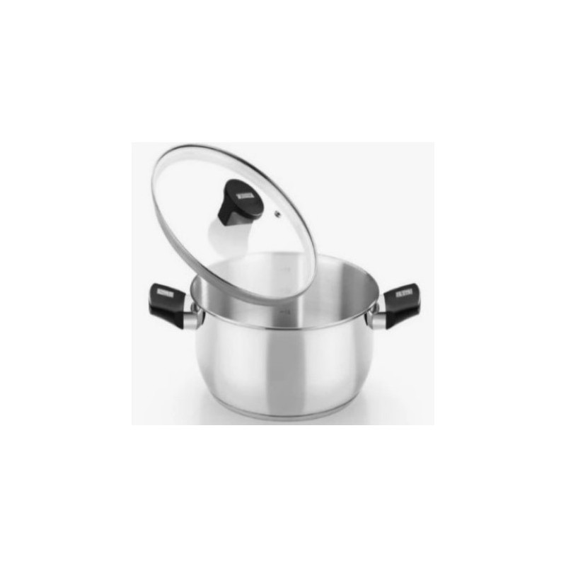 CACEROLA ACERO INOX CON TAPA VIDRIO...