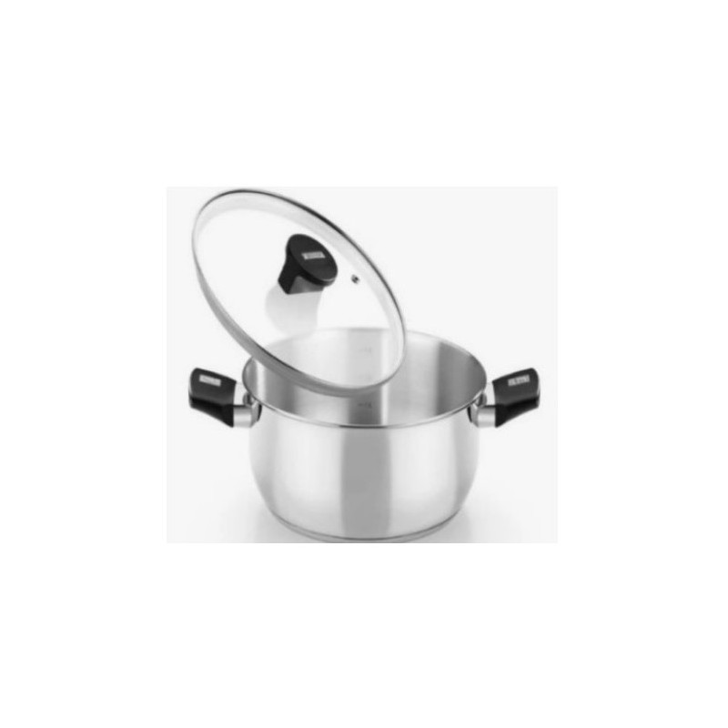 CACEROLA ACERO INOX CON TAPA VIDRIO 26CM ELITE MONIX