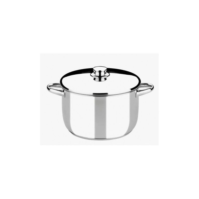 OLLA DE ACERO INOXIDABLE 26CM 8 LITROS OPTIMA CON TAPA ACERO MONIX