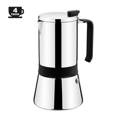 CAFETERA 4 TAZAS INDUCCION ACERO INOX AROMA MONIX - M770004