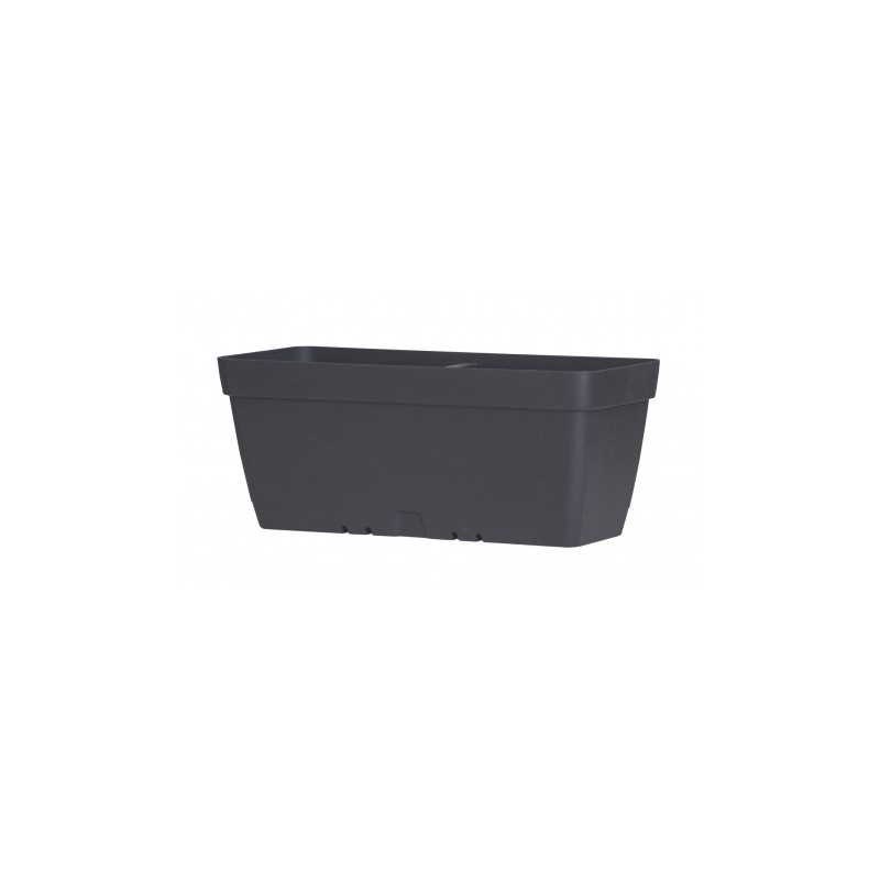 MACETA RECTANGULAR 40CM ANTRACITA CON DEPOSITO DE AGUA ARTPLAST