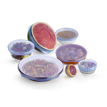 SET 10 TAPAS DE SILICONA PROTECCION ALIMENTOS MONIX - M329015-1