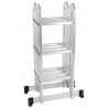 ESCALERA ALUMINIO ARTICULADA 3X4 PLATAFORMA MADER