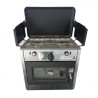 COCINA 2 FUEGOS CON TAPA + HORNO DE GAS CON SISTEMA DE SEGURIDAD MUVIP