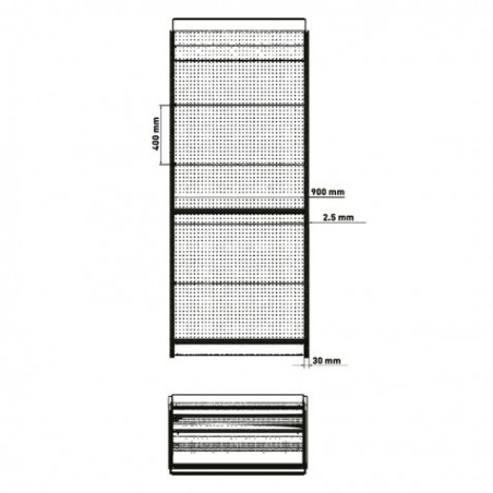 ESTANTERIA / EXPOSITOR DISPLAY 900X450X2200 COLOR NEGRO