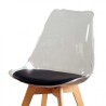 PACK 2 SILLAS DESIGN D1000 TRANSPARENTES + COJÍN NEGRO MUVIP