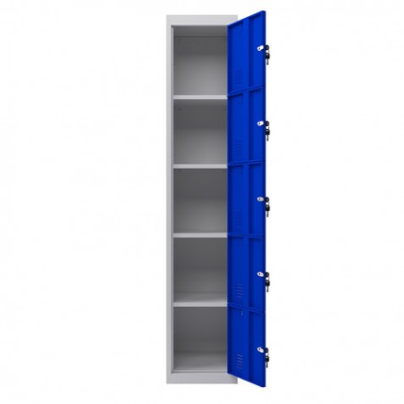 TAQUILLA METÁLICA 5 PUERTAS 1800X300X500MM AZUL CROMAD