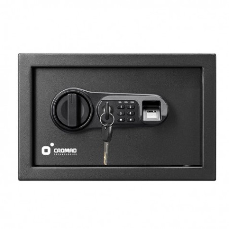 CAJA FUERTE ELECTRÓNICA CON DETECTOR DE HUELLA 200X310X200MM CROMAD