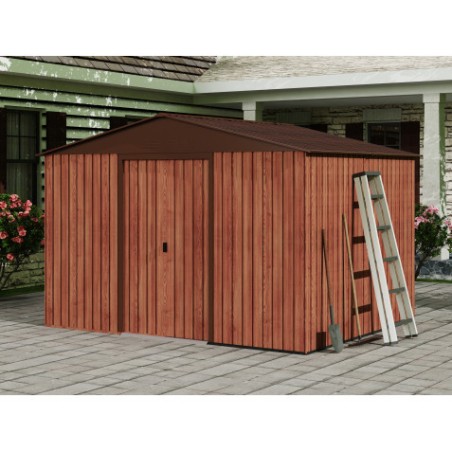 CASETA DE METAL | PUERTAS CORREDERAS 304.5X243X214.5 (7.4M2) EFECTO MADERA