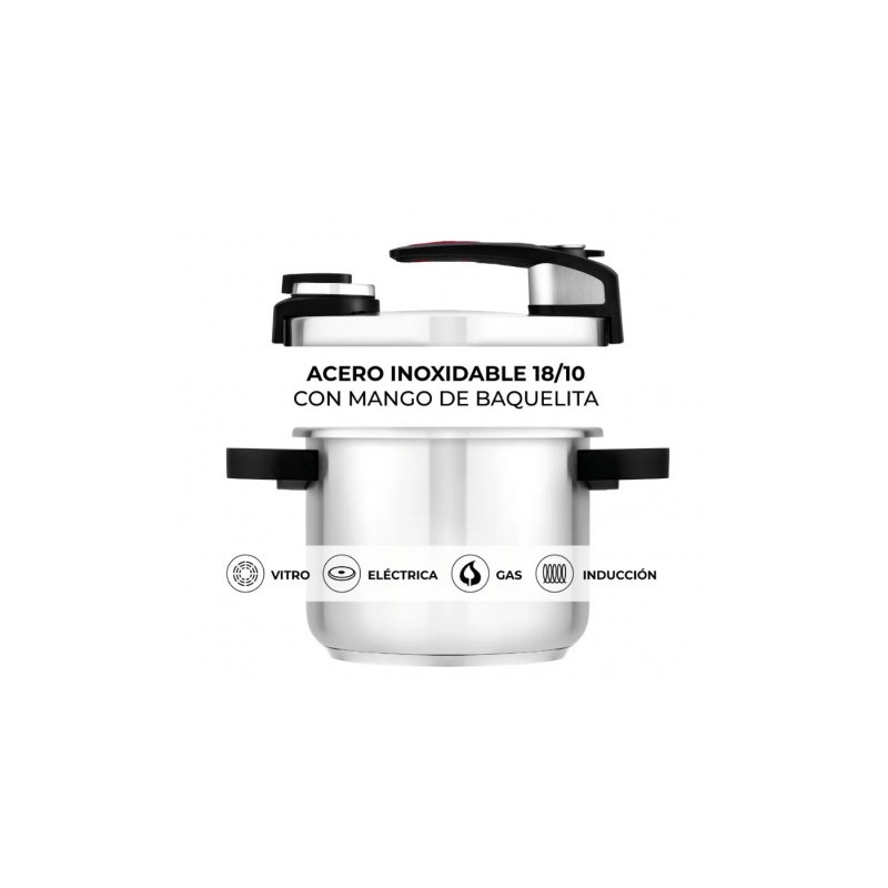 OLLA RAPIDA TEKNA 22CM 7 LITROS INOX BRA