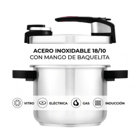 OLLA RAPIDA TEKNA 22CM 7 LITROS INOX BRA