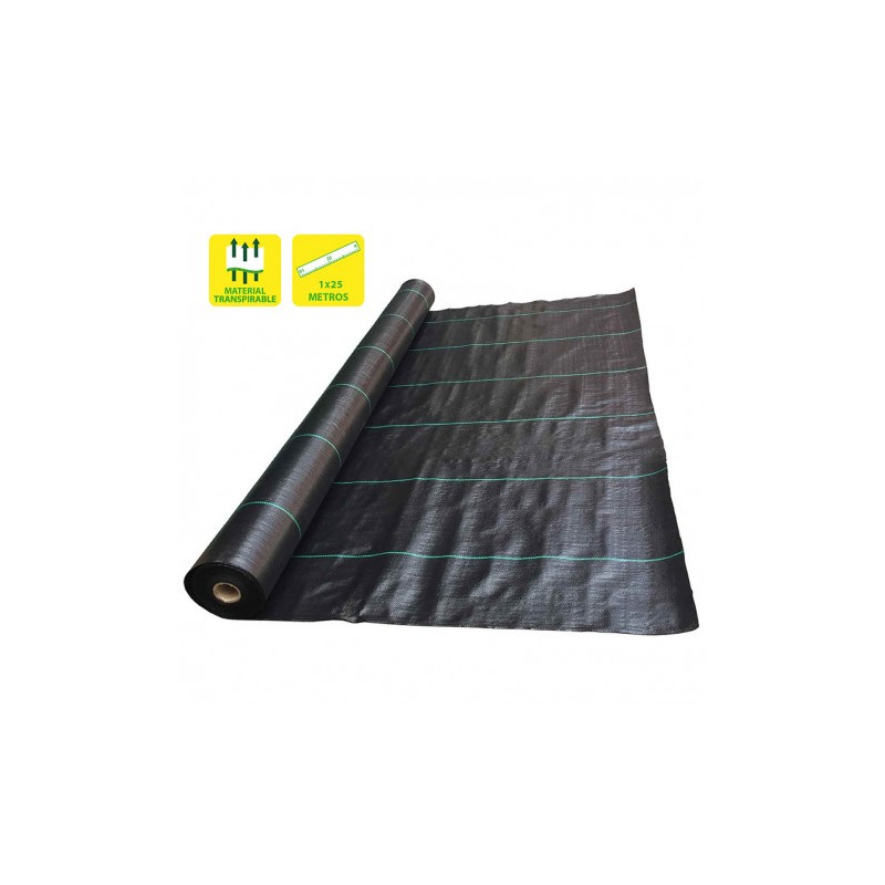 MALLA ANTIHIERBAS NEGRA 100GR 1X25M...