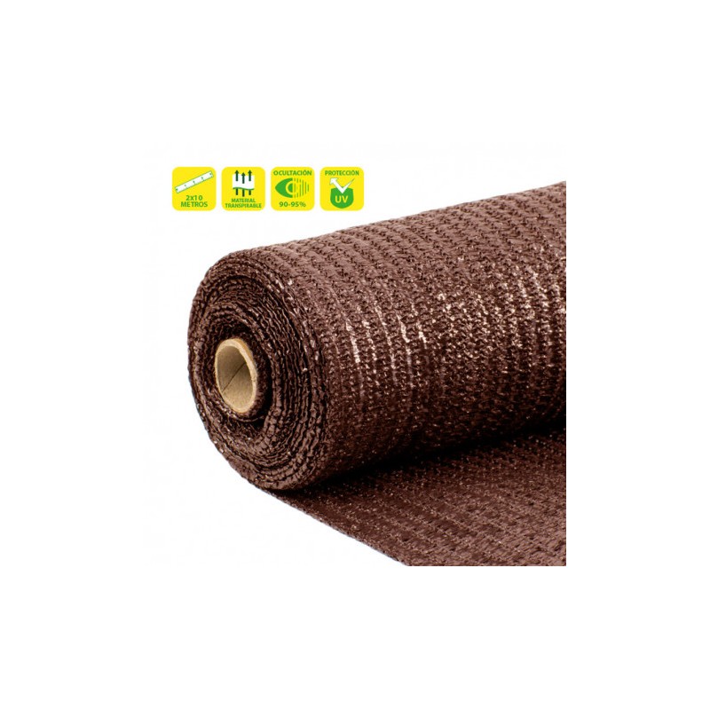 MALLA DE SOMBREO MARRON 2X10 METROS SUNGARDEN